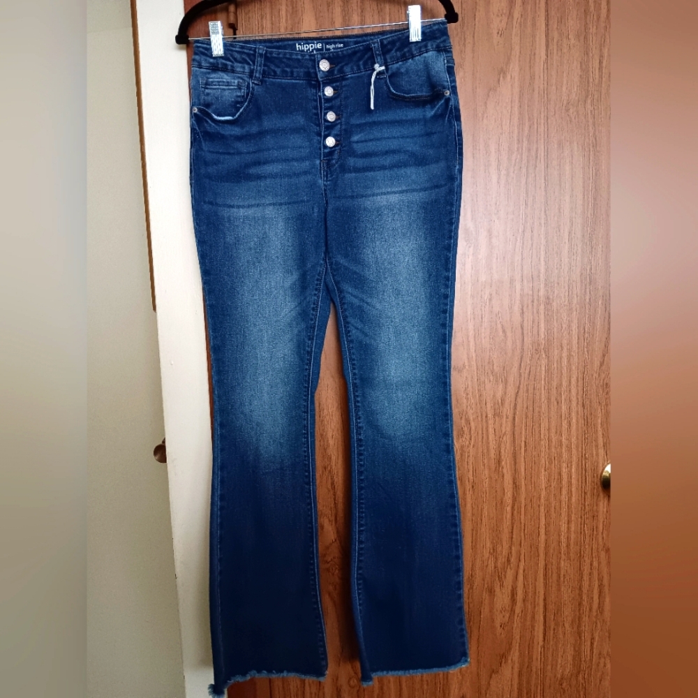 Button front jeans